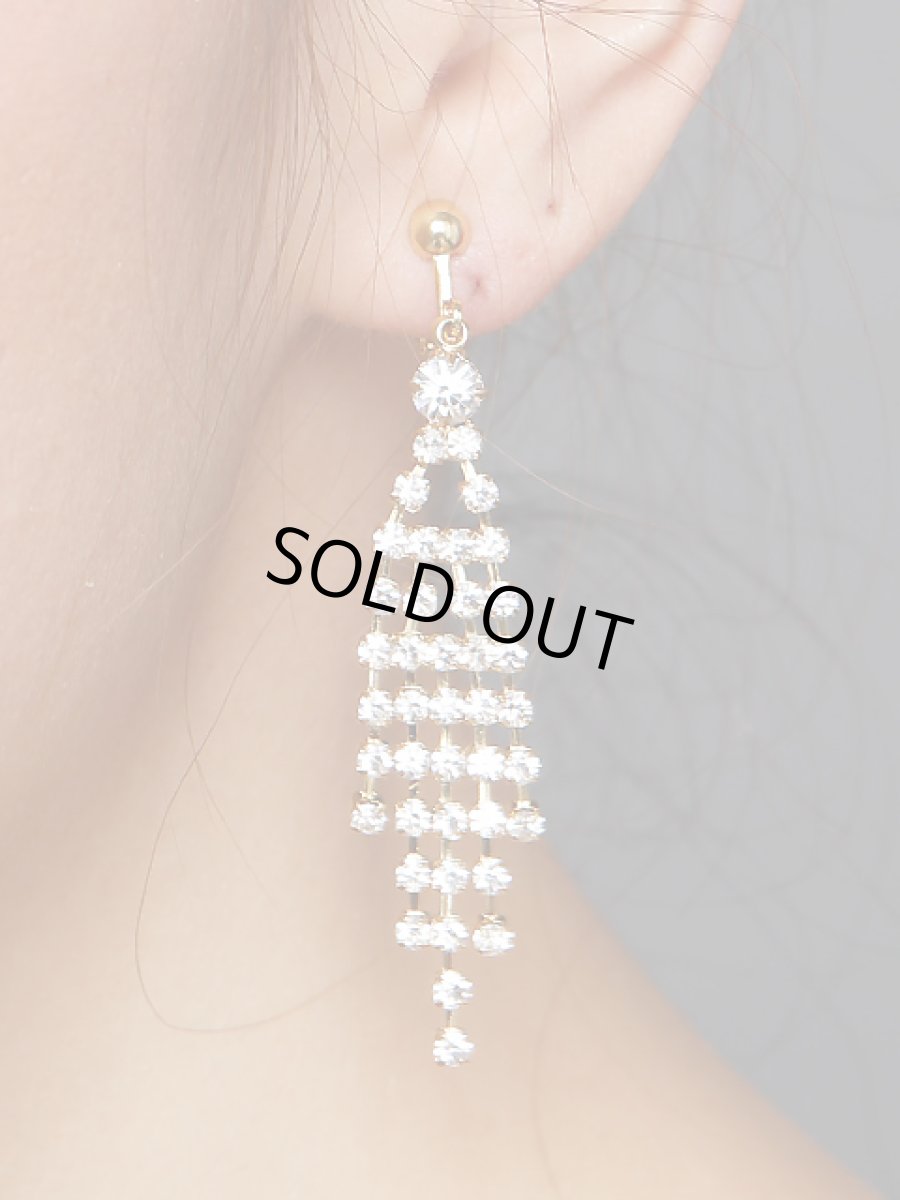 画像3: [山崎みどり着用][ジュエリー][ゴールド][シルバー]5本・ラインストーン・ピアス (3)