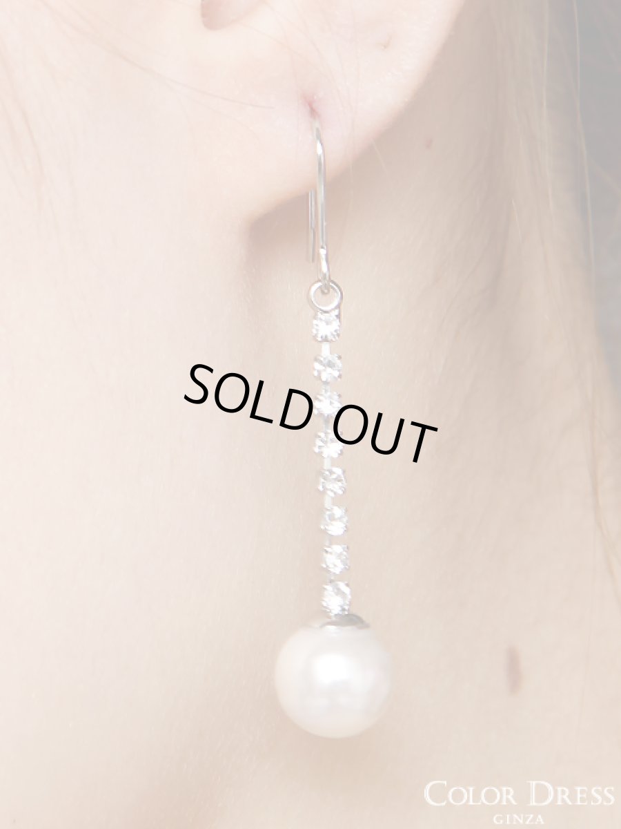 画像4: [渚着用][ジュエリー][シルバー][ゴールド]パ－ル・ラインストーン・シンプル模様・ピアス (4)