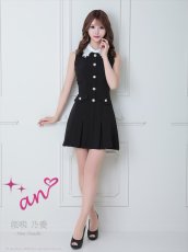 画像2: [Andy/an][an]襟付き・パールボタン・ポケット・ノースリーブ・Aライン・フレア・ワンピース・ミニドレス《送料＆代引き手数料無料》 (2)