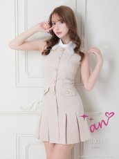 画像4: [Andy/an][an]襟付き・パールボタン・ポケット・ノースリーブ・Aライン・フレア・ワンピース・ミニドレス《送料＆代引き手数料無料》 (4)