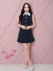 画像10: [Andy/an][an]襟付き・パールボタン・ポケット・ノースリーブ・Aライン・フレア・ワンピース・ミニドレス《送料＆代引き手数料無料》 (10)