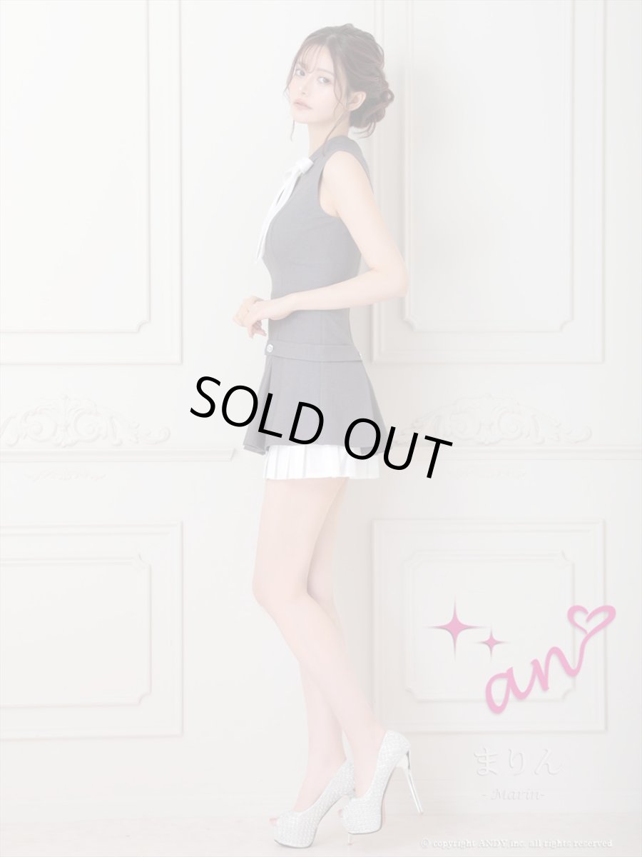 画像7: [Andy/an][an]襟付き・リボン・バストジップ・ノースリーブ・バイカラー・プリーツ・ワンピース・ミニドレス《送料＆代引き手数料無料》 (7)