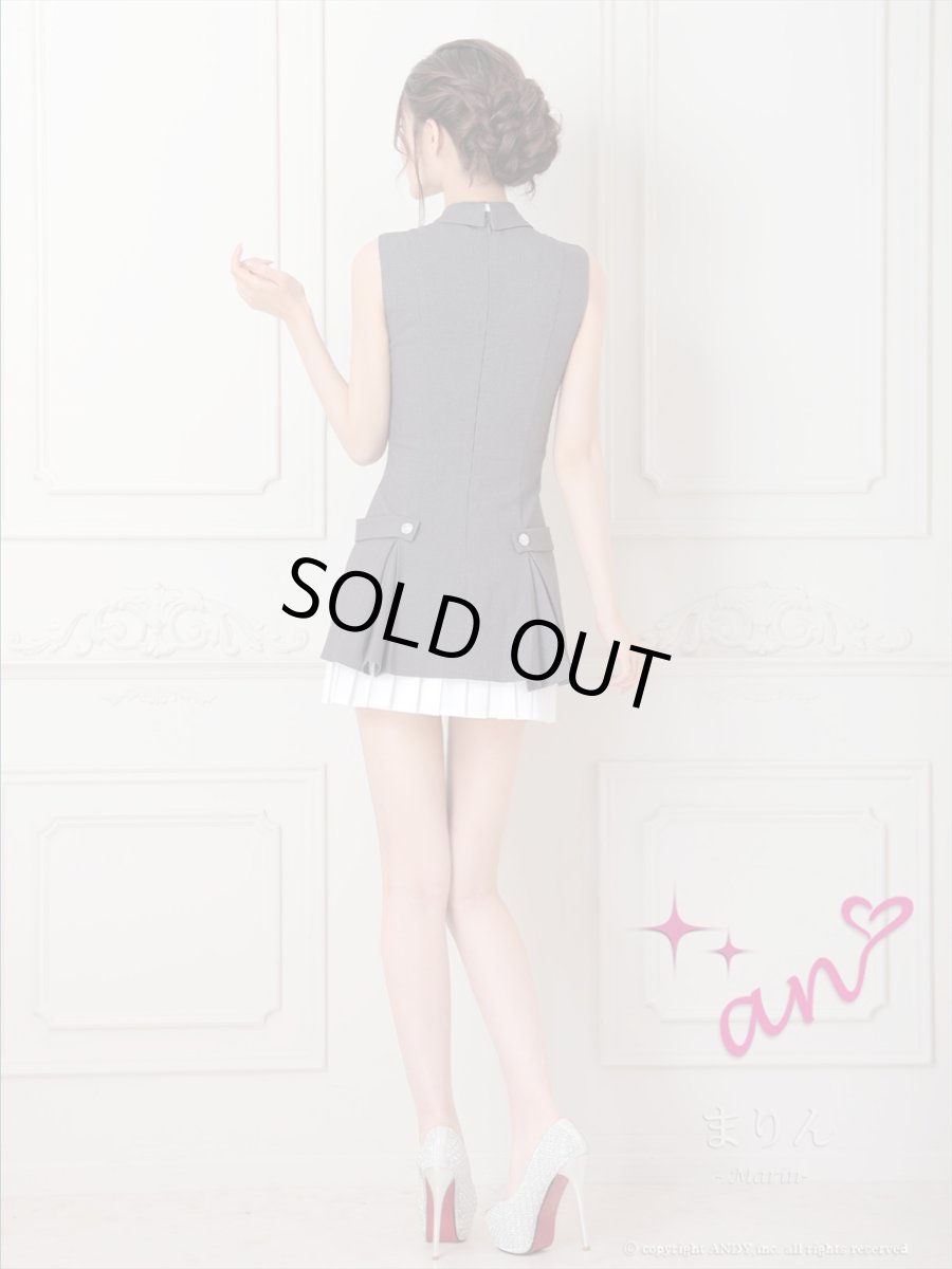 画像8: [Andy/an][an]襟付き・リボン・バストジップ・ノースリーブ・バイカラー・プリーツ・ワンピース・ミニドレス《送料＆代引き手数料無料》 (8)