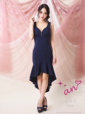 画像2: [Andy/an][an]チャーム付き ノースリーブ バストジップ テールカット マーメイド ミディアムドレス キャバドレス《送料＆代引き手数料無料》 (2)