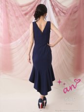 画像4: [Andy/an][an]チャーム付き ノースリーブ バストジップ テールカット マーメイド ミディアムドレス キャバドレス《送料＆代引き手数料無料》 (4)