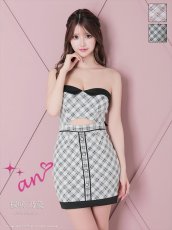 画像1: [Andy/an][an]チェック柄・ベア・タイト・バックリボン・ミニ丈・ミニドレス・キャバドレス《送料＆代引き手数料無料》 (1)