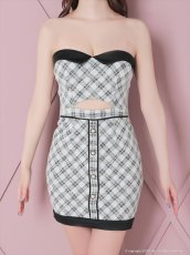 画像4: [Andy/an][an]チェック柄・ベア・タイト・バックリボン・ミニ丈・ミニドレス・キャバドレス《送料＆代引き手数料無料》 (4)