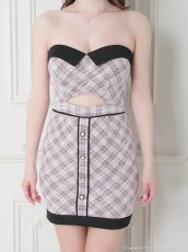 画像8: [Andy/an][an]チェック柄・ベア・タイト・バックリボン・ミニ丈・ミニドレス・キャバドレス《送料＆代引き手数料無料》 (8)