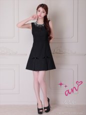 画像2: [Andy/an][an]ノースリーブ・フレア・ビジュー・リボン・Aライン・ミニドレス・ワンピース《送料＆代引き手数料無料》 (2)