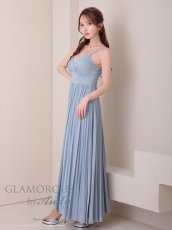 画像9: [Andy/an][Andy]ビジュー・ラメ・プリーツ・キャミソール・スリット・ストレッチ・フレア・ロングドレス・キャバドレス《送料＆代引き手数料無料》 (9)