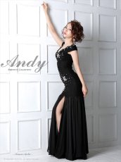 画像2: [Andy/an]ロング・レース・シフォンヘム・マーメイドライン・ビジュー・フロントスリット・ノースリーブ・ロングドレス《送料＆代引き手数料無料》 (2)