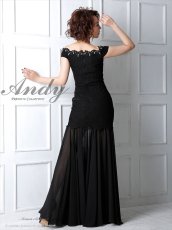 画像3: [Andy/an]ロング・レース・シフォンヘム・マーメイドライン・ビジュー・フロントスリット・ノースリーブ・ロングドレス《送料＆代引き手数料無料》 (3)