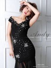 画像4: [Andy/an]ロング・レース・シフォンヘム・マーメイドライン・ビジュー・フロントスリット・ノースリーブ・ロングドレス《送料＆代引き手数料無料》 (4)