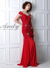 画像5: [Andy/an]ロング・レース・シフォンヘム・マーメイドライン・ビジュー・フロントスリット・ノースリーブ・ロングドレス《送料＆代引き手数料無料》 (5)