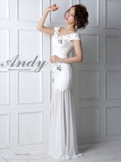 画像10: [Andy/an]ロング・レース・シフォンヘム・マーメイドライン・ビジュー・フロントスリット・ノースリーブ・ロングドレス《送料＆代引き手数料無料》 (10)