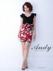 画像2: [SALE品のため返品不可＆再入荷なしの現品限り][Andy/an][Andy]花柄 フリル リボン ノースリーブ タイト ミニドレス ワンピース《送料＆代引き手数料無料》 (2)