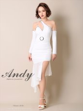 画像9: [SALE品のため返品不可＆再入荷なしの現品限り][Andy/an]長袖・オープンショルダー・スタッズ・シフォンヘム・バックル・マーメイド・ミディアムドレス・ワンピース (9)