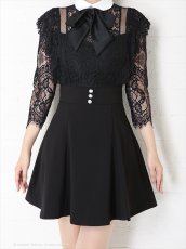 画像12: [Andy/an][an]襟付き・リボン・レース・七分袖・フレア・Aライン・ミニドレス・ワンピース・キャバドレス《送料＆代引き手数料無料》 (12)