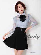 画像5: [Andy/an][an]襟付き・リボン・レース・七分袖・フレア・Aライン・ミニドレス・ワンピース・キャバドレス《送料＆代引き手数料無料》 (5)
