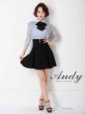 画像6: [Andy/an][an]襟付き・リボン・レース・七分袖・フレア・Aライン・ミニドレス・ワンピース・キャバドレス《送料＆代引き手数料無料》 (6)