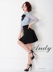 画像7: [Andy/an][an]襟付き・リボン・レース・七分袖・フレア・Aライン・ミニドレス・ワンピース・キャバドレス《送料＆代引き手数料無料》 (7)