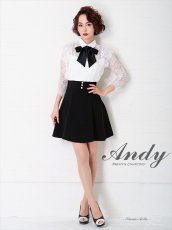 画像9: [Andy/an][an]襟付き・リボン・レース・七分袖・フレア・Aライン・ミニドレス・ワンピース・キャバドレス《送料＆代引き手数料無料》 (9)
