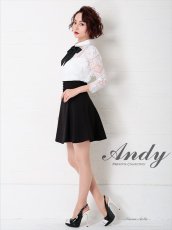 画像10: [Andy/an][an]襟付き・リボン・レース・七分袖・フレア・Aライン・ミニドレス・ワンピース・キャバドレス《送料＆代引き手数料無料》 (10)