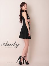 画像3: [Andy/an][Andy]ワンカラー・ビジューボタン・襟付き・ノースリーブ・Vネック・ボックスプリーツ・フレア・ミニドレス《送料＆代引き手数料無料》 (3)