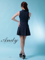 画像7: [Andy/an][Andy]ワンカラー・ビジューボタン・襟付き・ノースリーブ・Vネック・ボックスプリーツ・フレア・ミニドレス《送料＆代引き手数料無料》 (7)