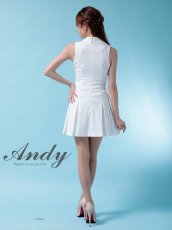 画像10: [Andy/an][Andy]ワンカラー・ビジューボタン・襟付き・ノースリーブ・Vネック・ボックスプリーツ・フレア・ミニドレス《送料＆代引き手数料無料》 (10)