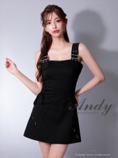画像2: [Andy/an][Andy]ベルトショルダー・サイドスピンドル・ノースリーブ・フレア・ミニドレス・キャバドレス《送料＆代引き手数料無料》 (2)