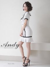 画像12: [ S-Mサイズ / 3カラー ][SALE品のため返品不可＆再入荷なしの現品限り][Andy/an][an]セーラーカラー・パイピング・ボタン・半袖・タイト・裾フリル・膝丈・ミニドレス・ワンピース《送料＆代引き手数料無料》 (12)