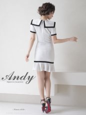 画像13: [ S-Mサイズ / 3カラー ][SALE品のため返品不可＆再入荷なしの現品限り][Andy/an][an]セーラーカラー・パイピング・ボタン・半袖・タイト・裾フリル・膝丈・ミニドレス・ワンピース《送料＆代引き手数料無料》 (13)