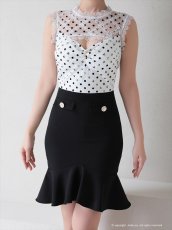 画像11: [Andy/an][Andy]ドット・レース・バストカット・ノースリーブ・フリル・マーメイド・ミニドレス・ワンピース《送料＆代引き手数料無料》 (11)