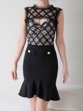 画像6: [Andy/an][Andy]ドット・レース・バストカット・ノースリーブ・フリル・マーメイド・ミニドレス・ワンピース《送料＆代引き手数料無料》 (6)