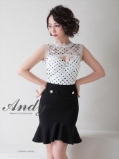 画像10: [Andy/an][Andy]ドット・レース・バストカット・ノースリーブ・フリル・マーメイド・ミニドレス・ワンピース《送料＆代引き手数料無料》 (10)