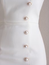 画像14: [Andy/an]五分袖・ミニ・白黒・フリル・リボン・飾りボタン・パフスリーブ・タイト・ミニドレス・ワンピース《送料＆代引き手数料無料》 (14)