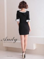 画像7: [Andy/an]五分袖・ミニ・白黒・フリル・リボン・飾りボタン・パフスリーブ・タイト・ミニドレス・ワンピース《送料＆代引き手数料無料》 (7)
