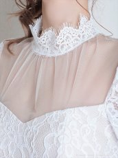 画像16: [SALE品のため返品不可＆再入荷なしの現品限り][ S-Mサイズ / 3カラー ][Andy/an][Andy]マーメイド レース・デコルテシアー・七分袖・フィッシュテール・ミディアムドレス《送料＆代引き手数料無料》 (16)