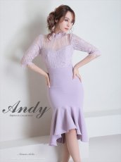 画像6: [SALE品のため返品不可＆再入荷なしの現品限り][ S-Mサイズ / 3カラー ][Andy/an][Andy]マーメイド レース・デコルテシアー・七分袖・フィッシュテール・ミディアムドレス《送料＆代引き手数料無料》 (6)