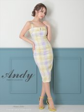 画像2: [Andy/an]ノースリーブ・パステル・チェック・ジャガード・タイト・ミディアムドレス・ワンピース《送料＆代引き手数料無料》 (2)