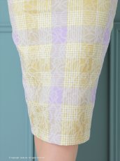 画像14: [Andy/an]ノースリーブ・パステル・チェック・ジャガード・タイト・ミディアムドレス・ワンピース《送料＆代引き手数料無料》 (14)