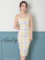 画像8: [Andy/an]ノースリーブ・パステル・チェック・ジャガード・タイト・ミディアムドレス・ワンピース《送料＆代引き手数料無料》 (8)