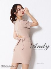 画像9: [ XS-Mサイズ / 4カラー ][Andy/an][an]ワンカラー・チェーン・バックリボン・袖あり・半袖・タイト・ミニドレス・キャバドレス《送料＆代引き手数料無料》 (9)