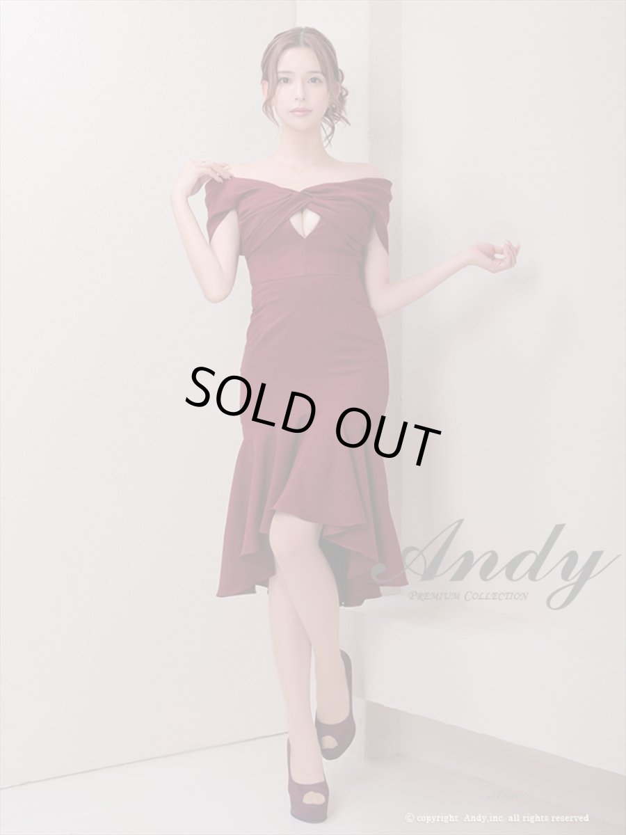 画像2: [Andy/an][Andy]フリル・オフショルダー・マーメイド・ノースリーブ・ミディアムドレス・ワンピース《送料＆代引き手数料無料》 (2)