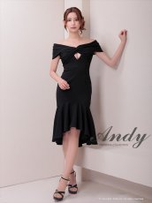 画像3: [Andy/an][Andy]フリル・オフショルダー・マーメイド・ノースリーブ・ミディアムドレス・ワンピース《送料＆代引き手数料無料》 (3)
