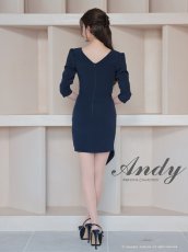 画像4: [ XS-Mサイズ / 3カラー ][Andy/an][an]長袖 袖あり・ウエストカット・アシンメトリー・ラップスカート・タイト・ミニドレス《送料＆代引き手数料無料》 (4)