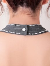 画像7: [Andy/an]ミニ・ホルターネック・グレー・ストライプ・リボン・Aライン・ノースリーブ・ミニドレス・ワンピース《送料＆代引き手数料無料》 (7)