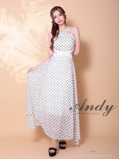 画像3: [Andy/an][Andy]ホルターネック・ドット柄・カットアウト・シフォン・フレア・ロングドレス・キャバドレス《送料＆代引き手数料無料》 (3)