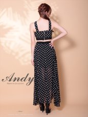 画像7: [Andy/an][Andy]ホルターネック・ドット柄・カットアウト・シフォン・フレア・ロングドレス・キャバドレス《送料＆代引き手数料無料》 (7)